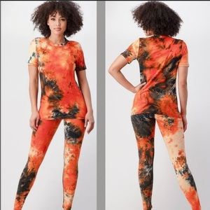 CLEARANCE-Tie Dye Orange & Gray Lounge Set